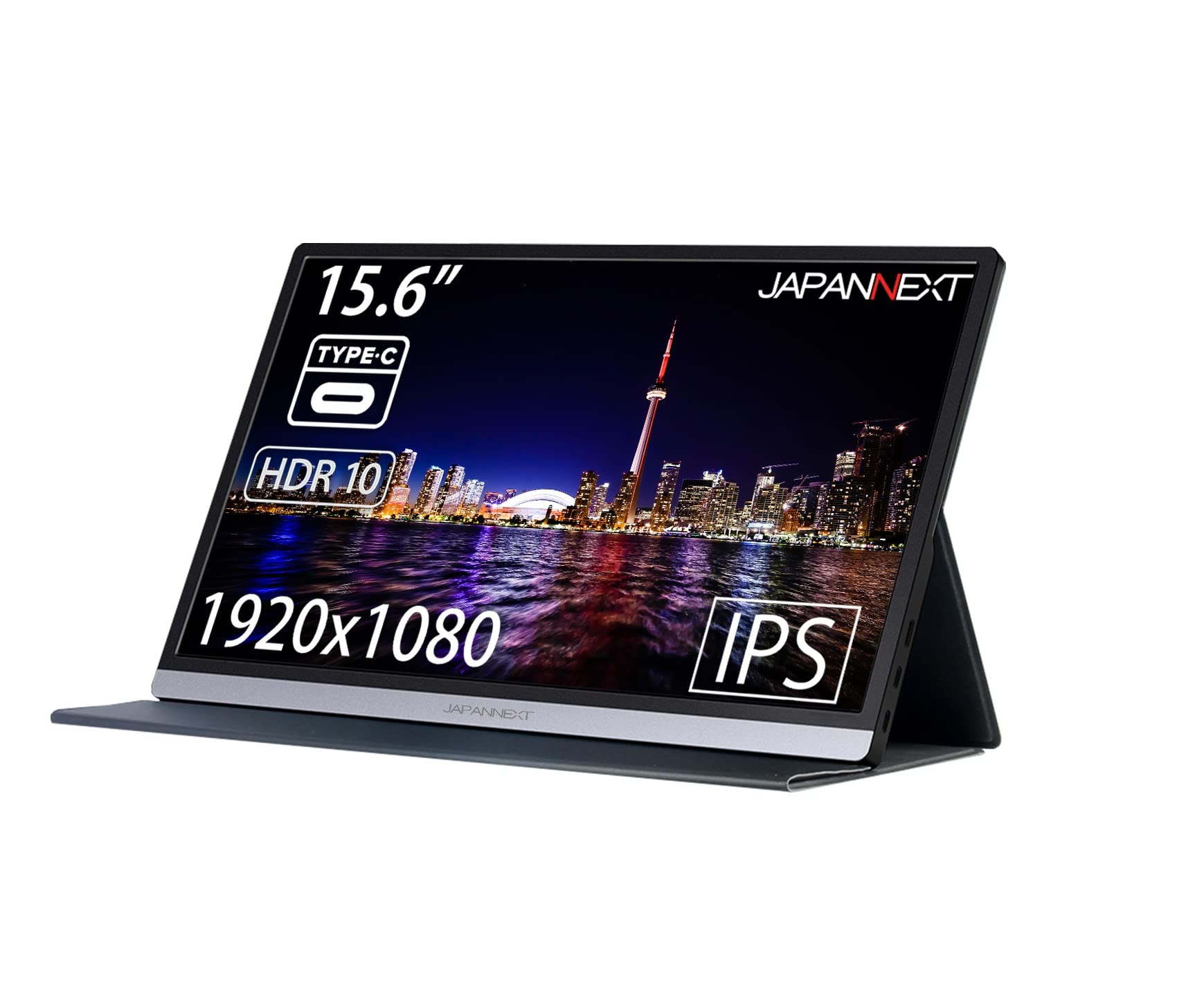 

JAPANNEXT Mobile Monitor IPS Panel Full HD 1920x1080 Resolution with Smart Case 15.6-inch (Type C/PC Compatible/Built-in Speaker/Matte) чорний