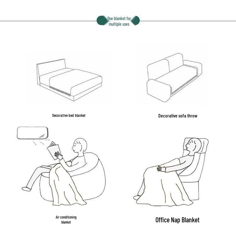 Nordic Solid Color Knitted Throw Blanket - Soft, Luxury Tassel Design for Baby, Home, Office, or Nap.