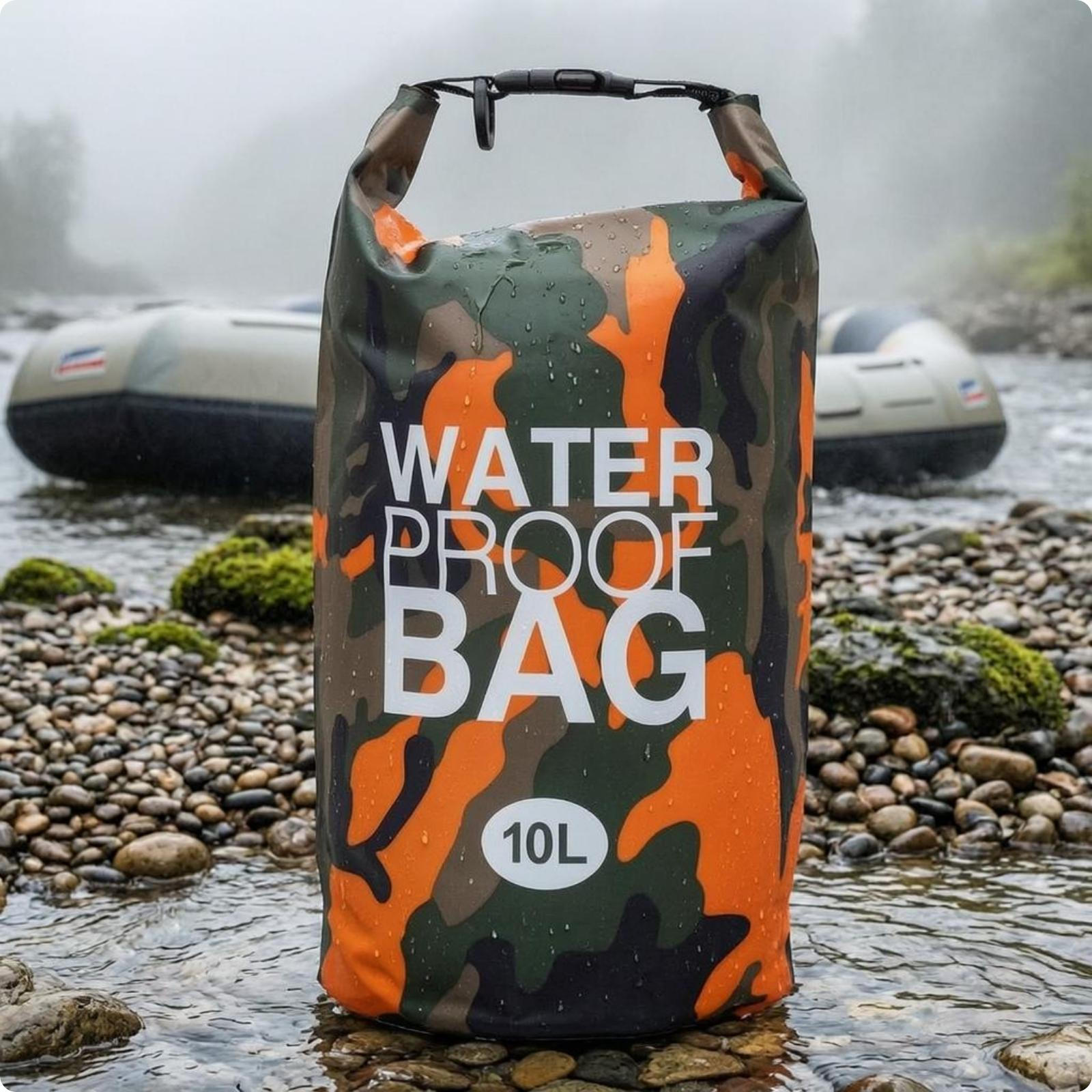 Waterproof Dry Bag Polyester RollDry Closure Orange Camo Orange Camo