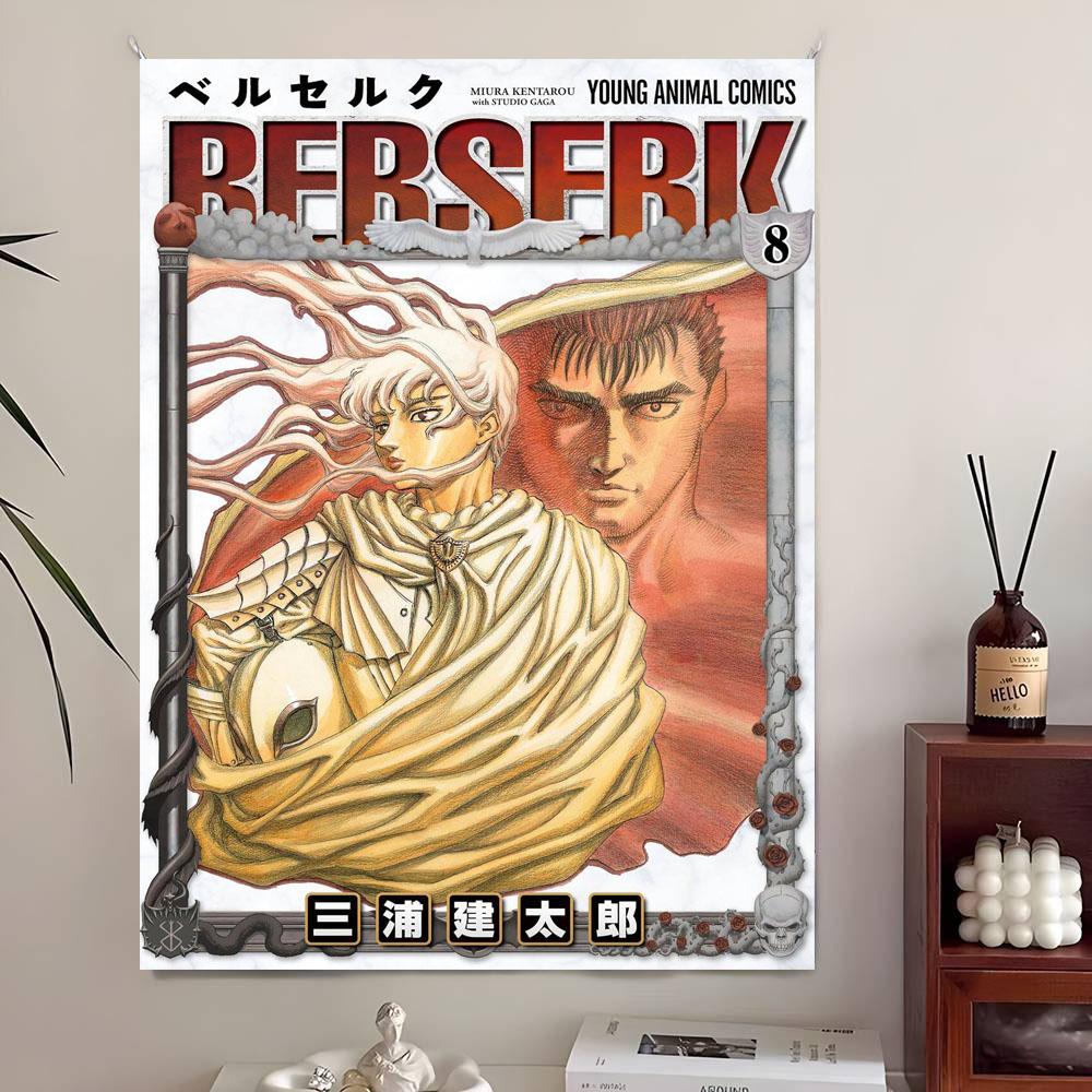 Berserk Anime Falikárpit Hűvös Szobai Cuccok Függőleges Kárpit Esztétikus Szoba Díszítés Szoba Díszítő Elemek Tökéletes Ajándék Rajongóknak 40X60CM