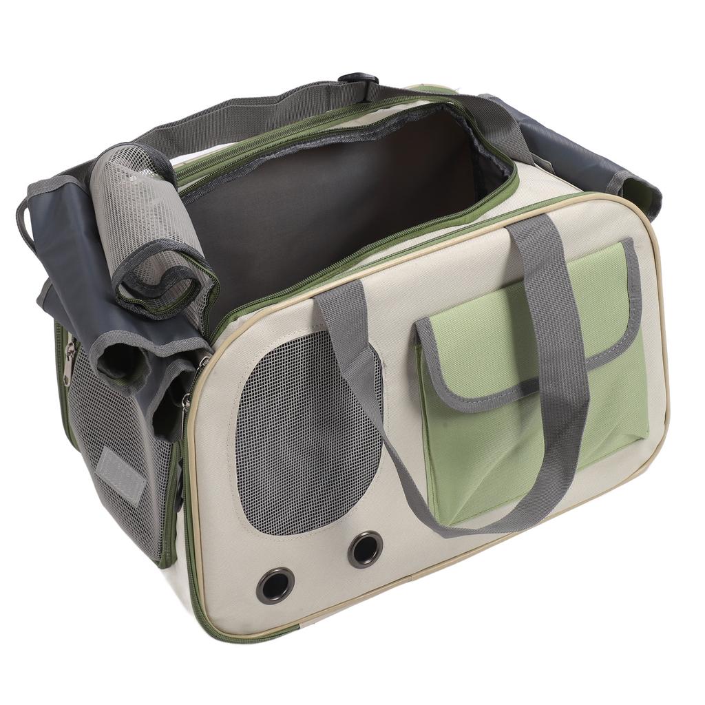 Pet Carrier Bag Brthable Foldable Oxford Cloth Steel Wire Frame Cat Travel Handbag with   Strap for Outdoor