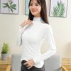 Women's Modal Long Sleeve Semi-High Neck Shirt - Versatile Autumn/Winter Mid-Neck Top