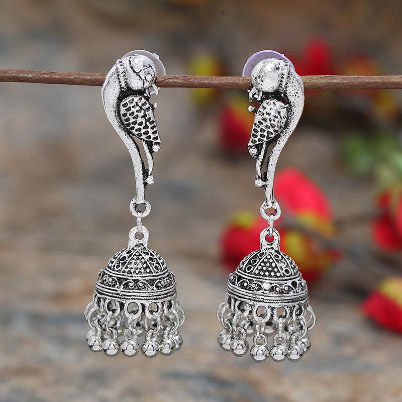 Vintage Indische Thailändische Vogel Laterne Quasten Ohrringe Temperamentvolle Weibliche Persönlichkeit Vielseitige Ohrringe Feiertags Ohrschmuck