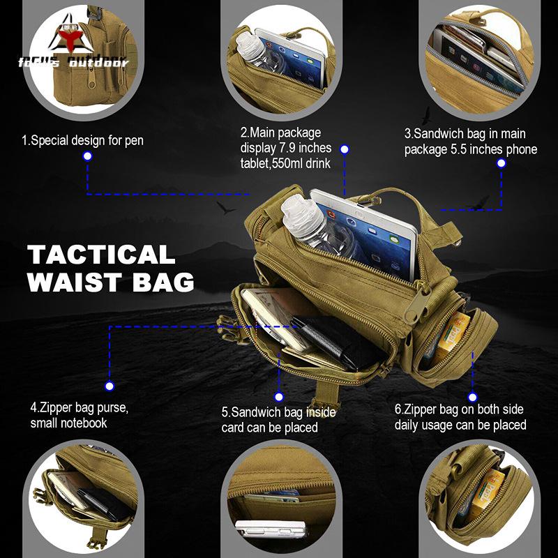 MOLLE Tactical Multi-Function Waist Bag for Outdoor Fishing & Camera Storage