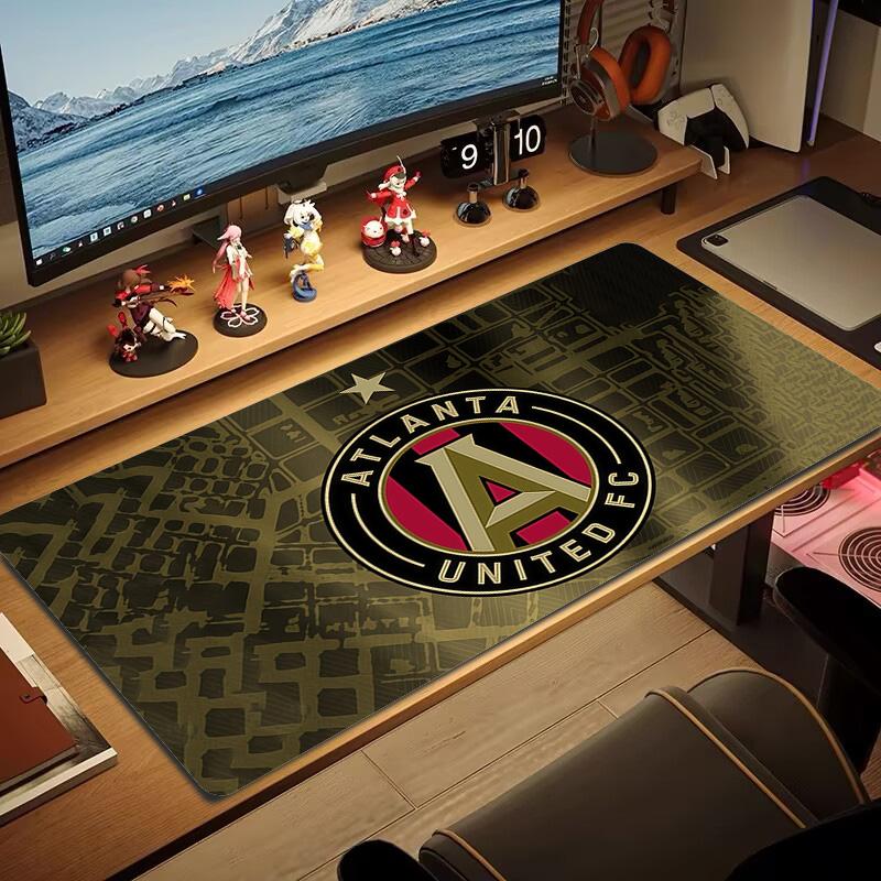 Atlanta United FC Druck Kissen Rutschfest Laptop Tablet Großes Mauspadd XXL Matte Mini-PC Spielmatte Mit Verriegeltem Rand