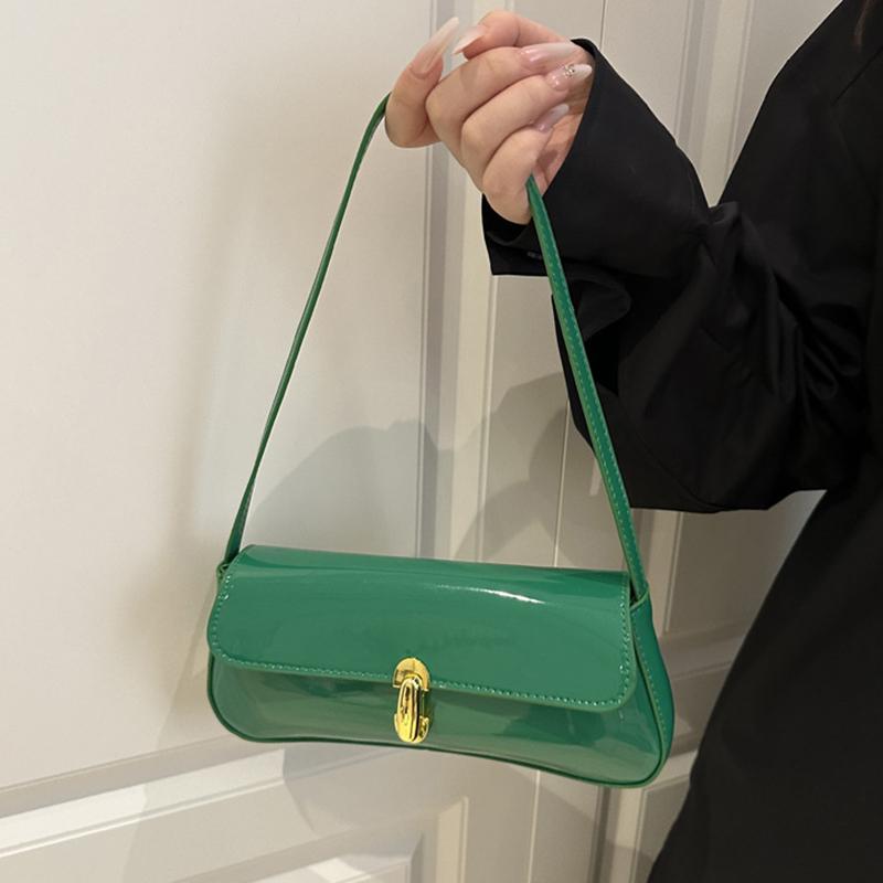 Women's Vintage Solid Color Smooth Texture Shoulder Bag Elegant PU Leather Flap Small Underarm Bag  for Dating, Outings, Parties