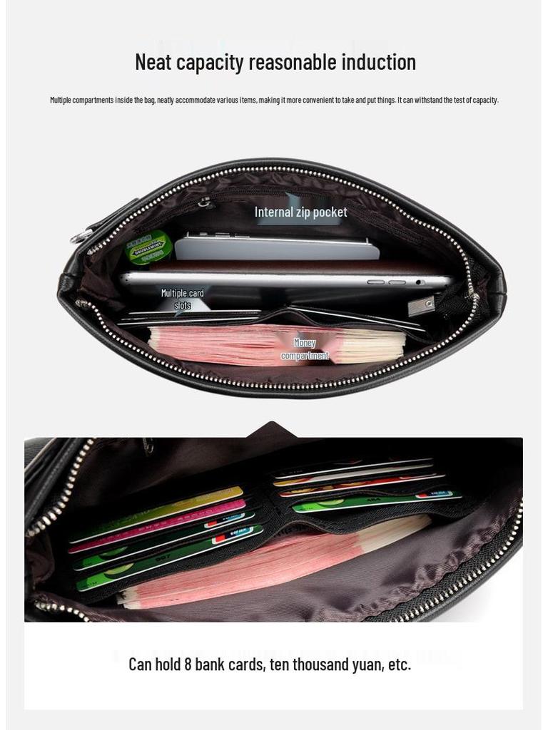 Men's Clutch Handbag - Trendy Underarm Envelope Bag & Mobile Phone Holder