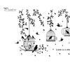 Black Birdcage Pattern Wall Sticker Leaves Silhouette Decor Branch Living Room Bedroom Decal