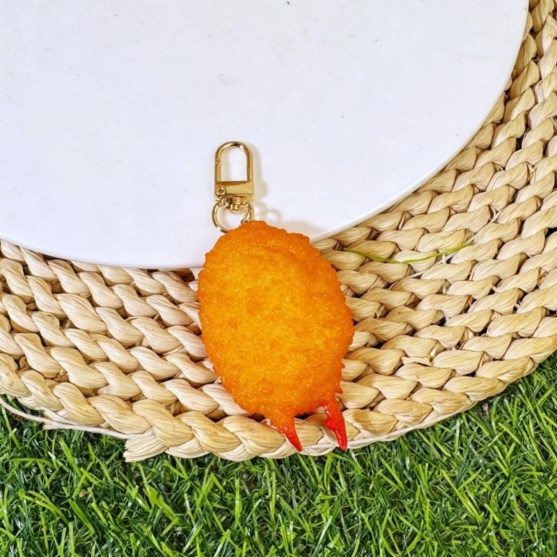 Realistic Food Keychain Set PVC Mini Crab Lobster Keyring Creative Novelty Fun Gift for Car Key Backpack Lovers Friend Party Decoration