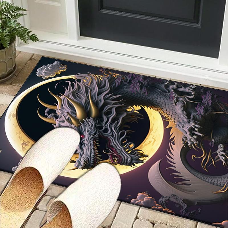 Mythical Dragon Flight Office Rug Chair Mat, Entryway Carpet, Suitable for Front Door, Bedroom, Living Room, Desk, Holiday Gift