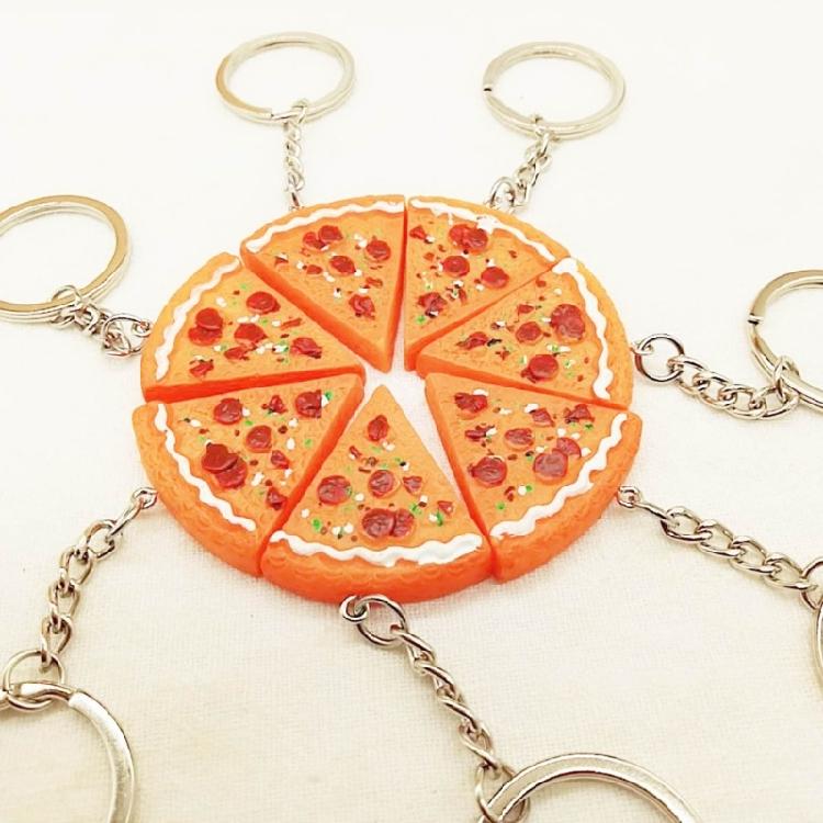 7Pcs Fun Pizza Pendant Necklace/Keychain Accessory for Daily Wear Dates Parties