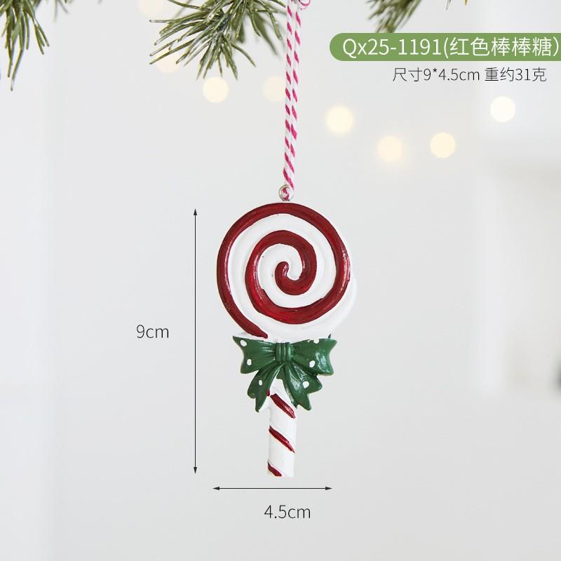Christmas Decorations Set Resin Hanging Ornaments Candy Cane Tree Sock Snow Cone House Wreath Hotel Mall Party