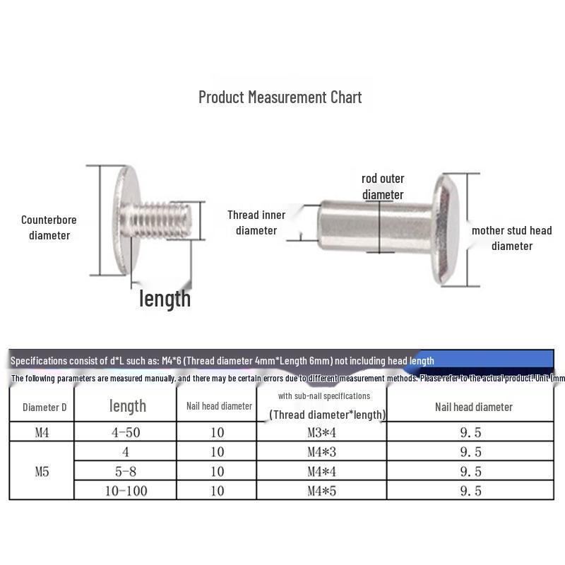 304 Stainless Steel Mother-Child Combo Ledger Nail Belt Clip Screws