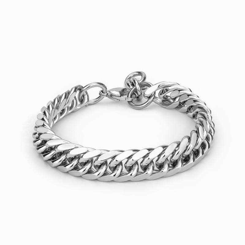 Titanium Steel Cuban Link Bracelet Men Women Geometric Design Hypoallergenic Durable Fashion Jewelry