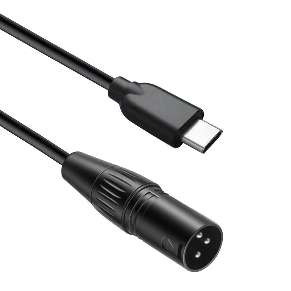 ipovoq Type C to XLR Converter, USB C to XLR Male Cable, DAC-equipped, Unidirectional Transfer, XLR Cable, USB Type C to Canon Cord, OFC Cable, 1m,