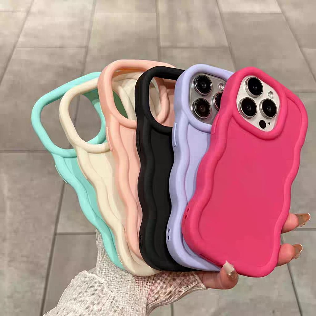 Case For Xiaomi Poco M7 PRO 5G F7 X6 X7 Pro X5 X3 M3 M4 M6 Mi 14 14T Pro Candy Solid Color Bumper Wave Side Silicone Cover