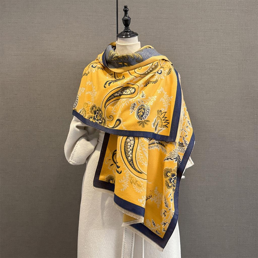 Luxury Warm Poncho Cashmere Winter Women Scarf Paisley Shawl Wraps Female Thick Pashmina Blanket Bufanda Travel Echarpe Bandana