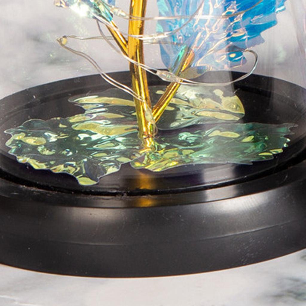 Artificial Rose Flowers Glass Rose LED Light  Gift For Valentine's Day