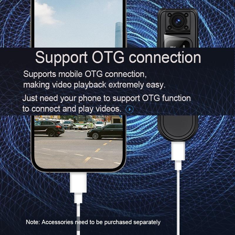 HD WiFi Camera, Night Vision Bodycam, Outdoor Sports Camera, Webcam, Rotatable Bicycle Video Recorder