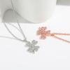 Pink Diamond Lucky Grass Pendant Collarbone Chain Female, Niche Design Wind Four-Leaf Clover Necklace
