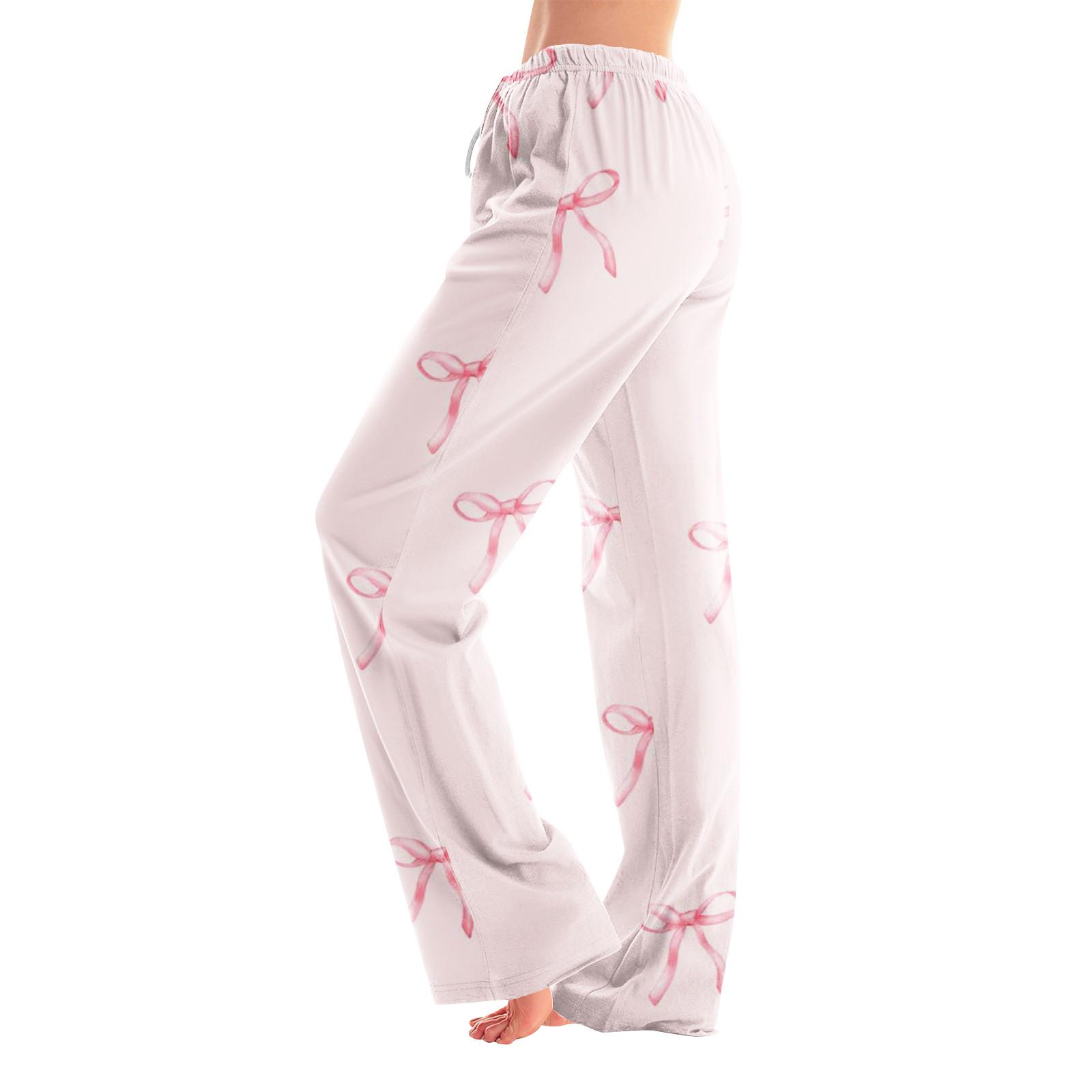 

Женские пижамные штаны, одежда для сна, повседневные брюки с эластичной резинкой на талии, удобные прямые свободные брюки для йоги XL