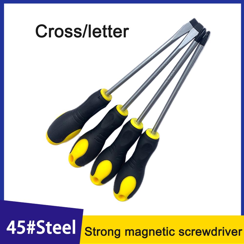 3/4/5/6/8 inch acoperit cu cauciuc mâner anti-alunecare Word Cross Strong Magnetic 45# oțel șurubelniță șurubelniță