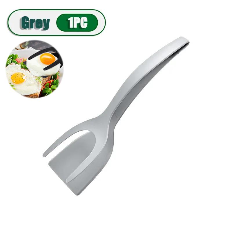 2 In 1 Nylon Grip Flip Tongs Egg Spatula Tongs Steak Spatula Tongs Clamp Pancake Fried Turners Kitchen Accessories