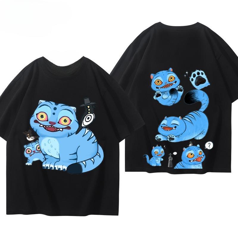 

kpop demon hunters witch hunters circumferential little tiger short sleeve t-shirt men and women summer casual clothing S