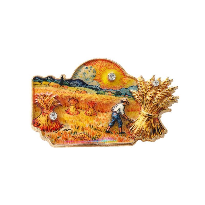 Van Gogh Art Collection Brooch 1Pcs Starry Night Design Enamel Pin Unique Lapel Badge for Art Exhibition Wear