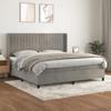 3132819 vidaXL Divan Bed and Mattress Light Grey 200x200cm Velvet