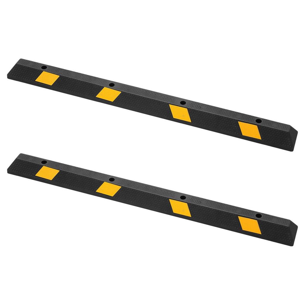 Parking Stopper, 1840 mm 2 Pcs Heavy Duty Parking Aid for Garage, Rubber Curb Garage Floor Stopper with Reflective Strips, Aid Gadgets for Cars Vans