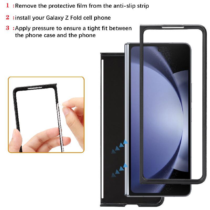 Samsung Z Fold7 Magnetické kožené pouzdro-peněženka s bezdrátovým nabíjením a sametovým vnitřkem