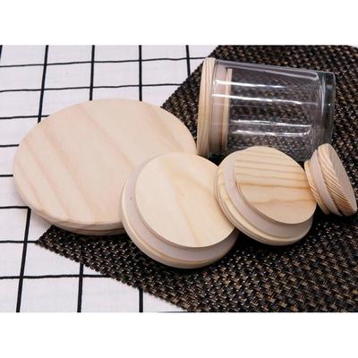 Coperchi per barattoli in legno, coperchi circolari in gel di silice, coperchi in legno a forma di fiore