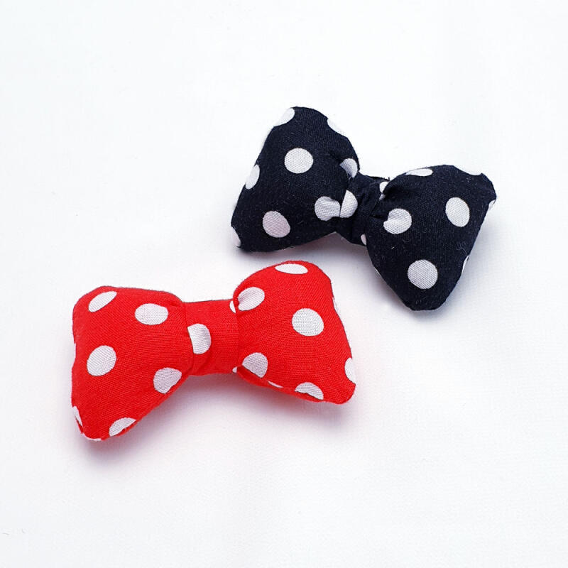 Fabric polka dot ribbon doll keychain material accessory supplies