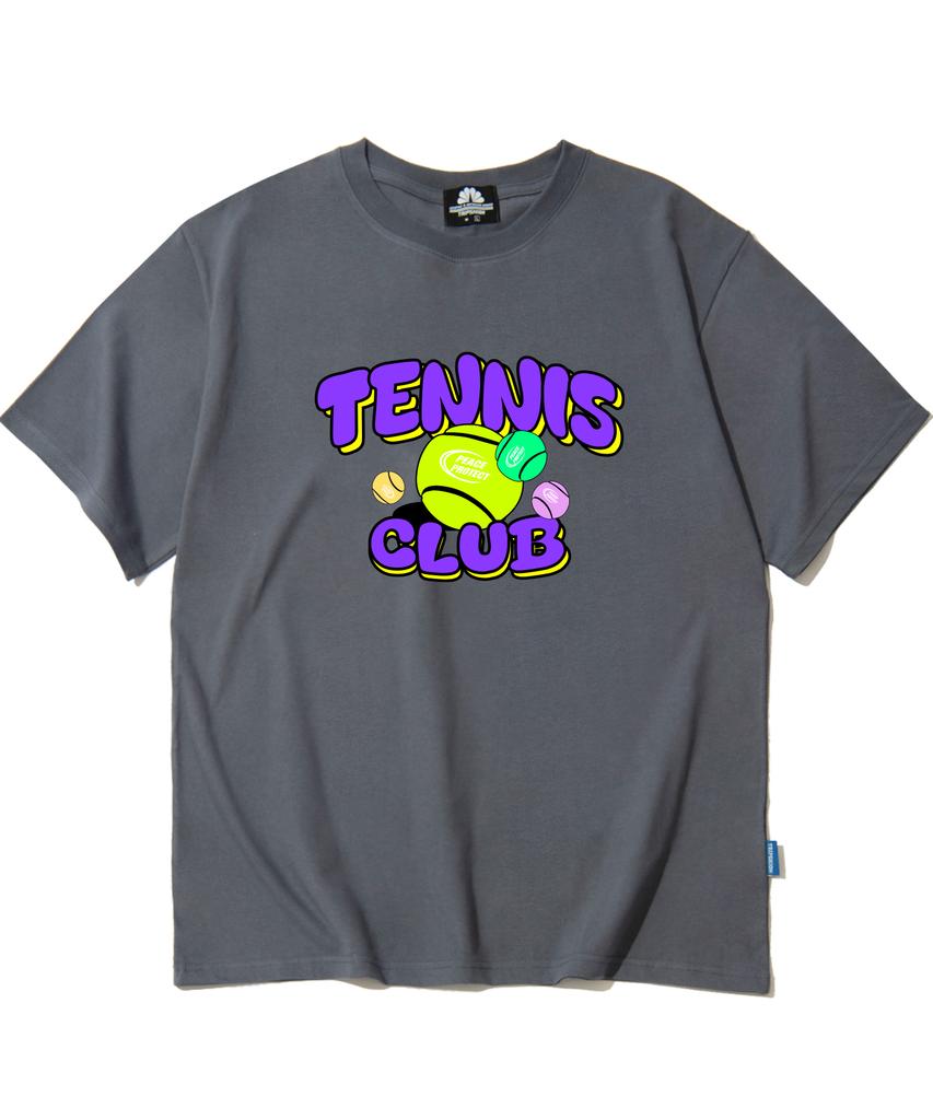 TRIPSHION Purple Tennis Club Graphic T-Shirt - Gray