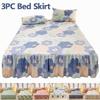 3pcs Print Bed Skirt Set Mattress Protector Cover Soft & Comfortable Bedding Set Printed Bed Skirt Set Anti Slip Bed Cover 120/150/180/200cm