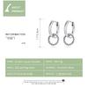 Bamoer 925 Sterling Silver Vintage Double Circle Ear Buckles Interweave Twist Round Earrings for Women Fine Jewelry Gift SCE1199