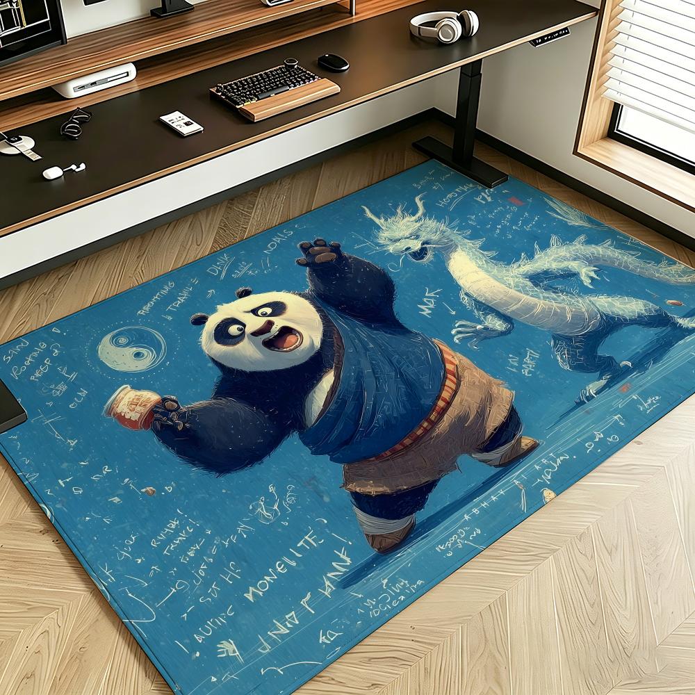 Movie K-Kung Fu P-Panda Floor Mat Soft Flannel Floor Mat Suitable for Entryways, Living Rooms, Bedrooms, and Bathrooms