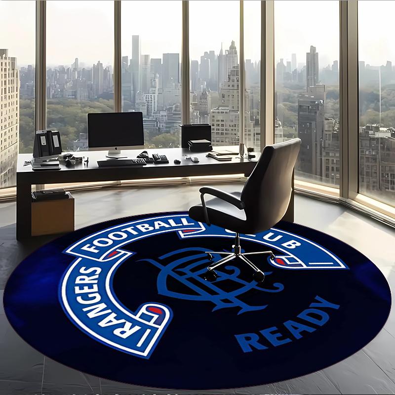 Rangers Fc (14) Round Office Rug Decorative Floor Rug for Office Bedroom Living Room and Home Space