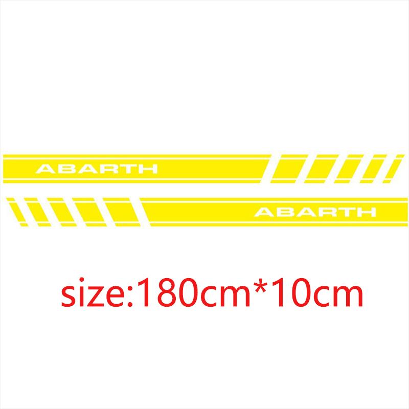 2pcs Car Door Side Stickers For FIAT Abarth 500 595 Long Sport Stripes Styling Vinyl Film Decor Decals Auto Tuning Accessories