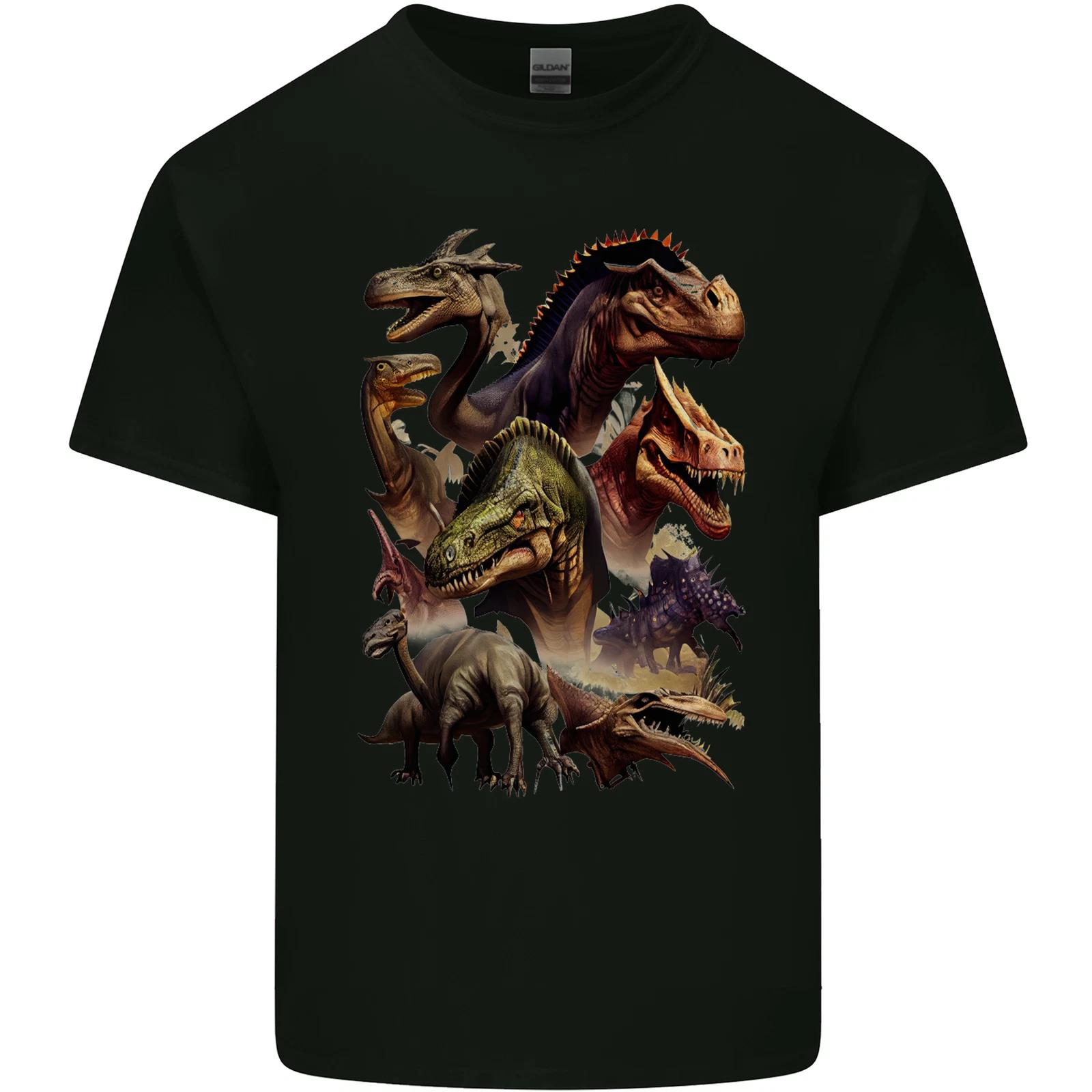 Dinosaur Collage T-Rex Raptor Dragons Kids T-Shirt Childrens 4XL