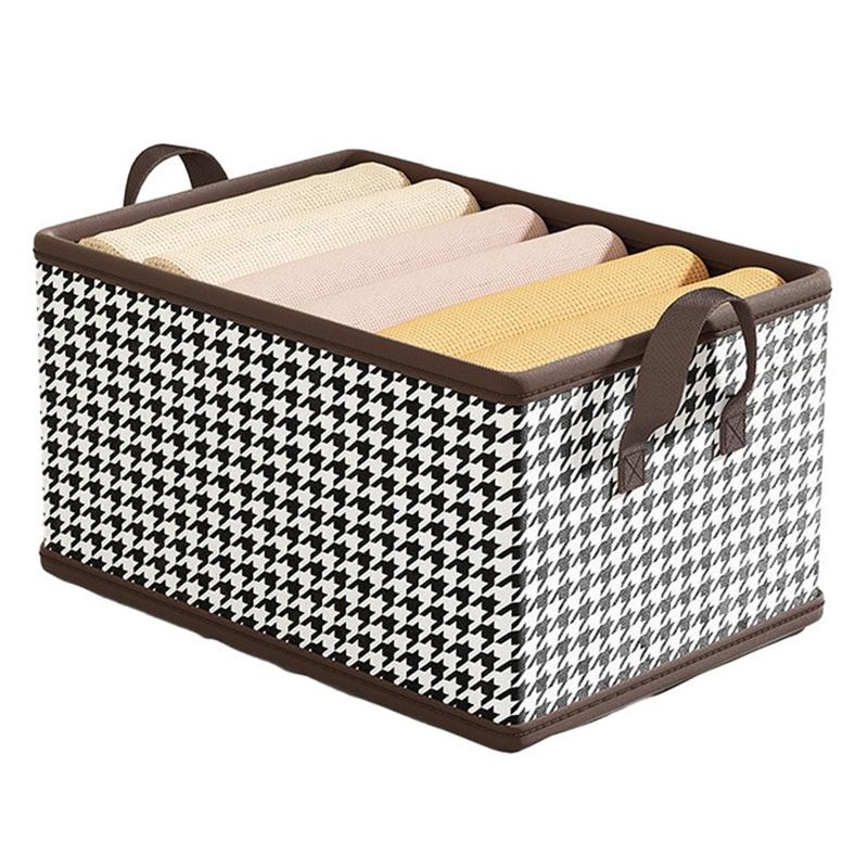 

JJTZ 50x35x32cm Pattern Design Folding Cloth Organizer Washable PP Board Storage Box A