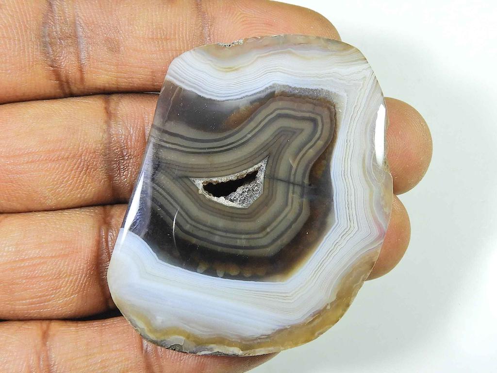 114Cts. Dyed Black Druzy Agate Fancy Crystal Cabochon Loose Gemstone 41X58MM SK-2239