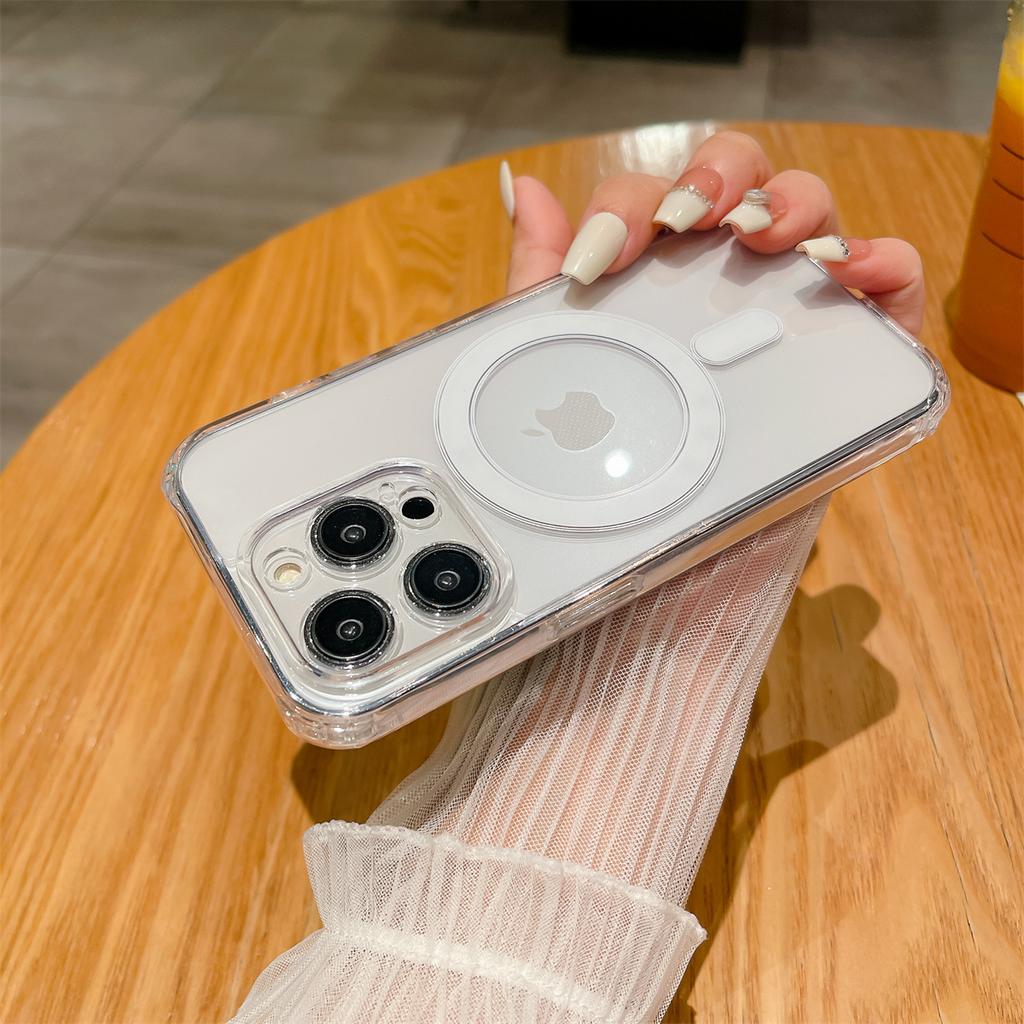 Magsafe Magnetisches Acryl für Apple 15 Promax Transparente Handyhülle für IPhone 14 Rundumschutz