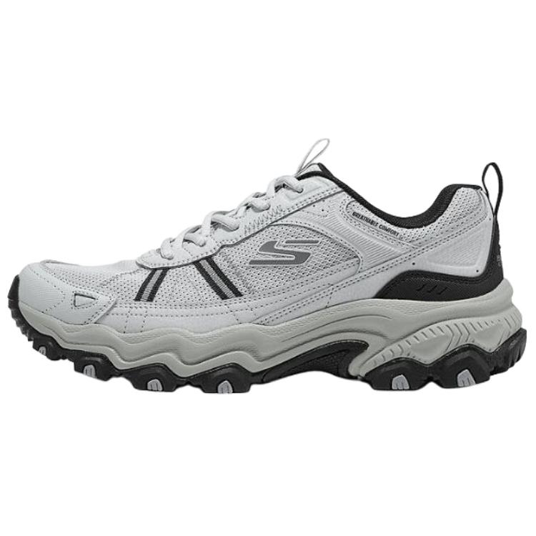 Skechers Outdoor Men Gray Black Low Top Hiking Shoes Comfortable Durable Spring Summer Elevated 237830-GYBK 42