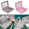 Dustproof Organizer for Earring Ring Necklace Velvet-Clear Lid Jewellery Holder