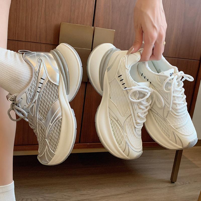 Daddy Shoes Ladies Spring and Summer Thin Breathable Mesh Versatile Platform Casual Running Sneakers