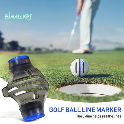 Golf-Linienmarker mit blauer/roter Schublade – 360-Grad-Anreißclip, professionelles Linienzeichnungsset