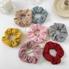 Autumn And Winter Striped Hair Band Solid Color Corduroy Pig Large Intestine Ring Headrope Hair Accessories Versatile