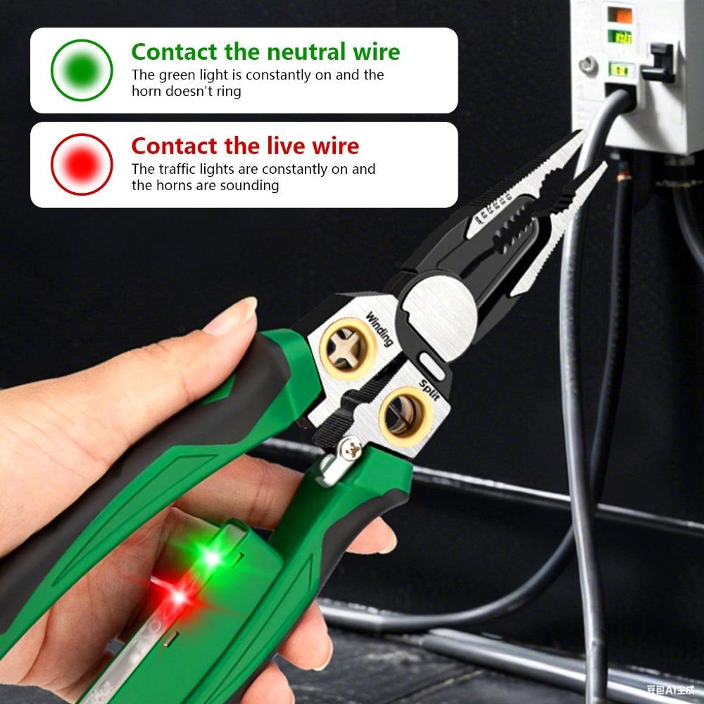 Multi-function 8 in 1 Wire Stripper Electrical Measurement Electric Pliers New Voltage Tester